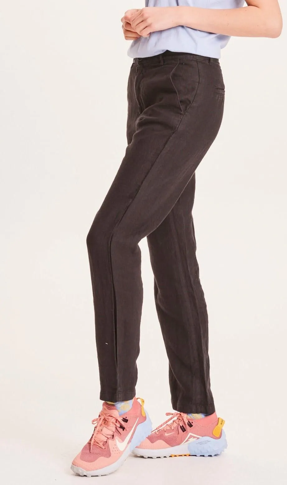 Pantalon ample noir en lin biologique - senna loose pants black jet 1300 black jet femme