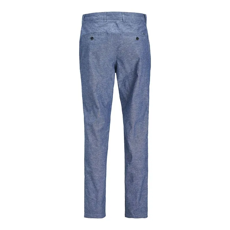 Pantalon carotte en coton et lin Homme JACK & JONES à prix dégriffé ! 