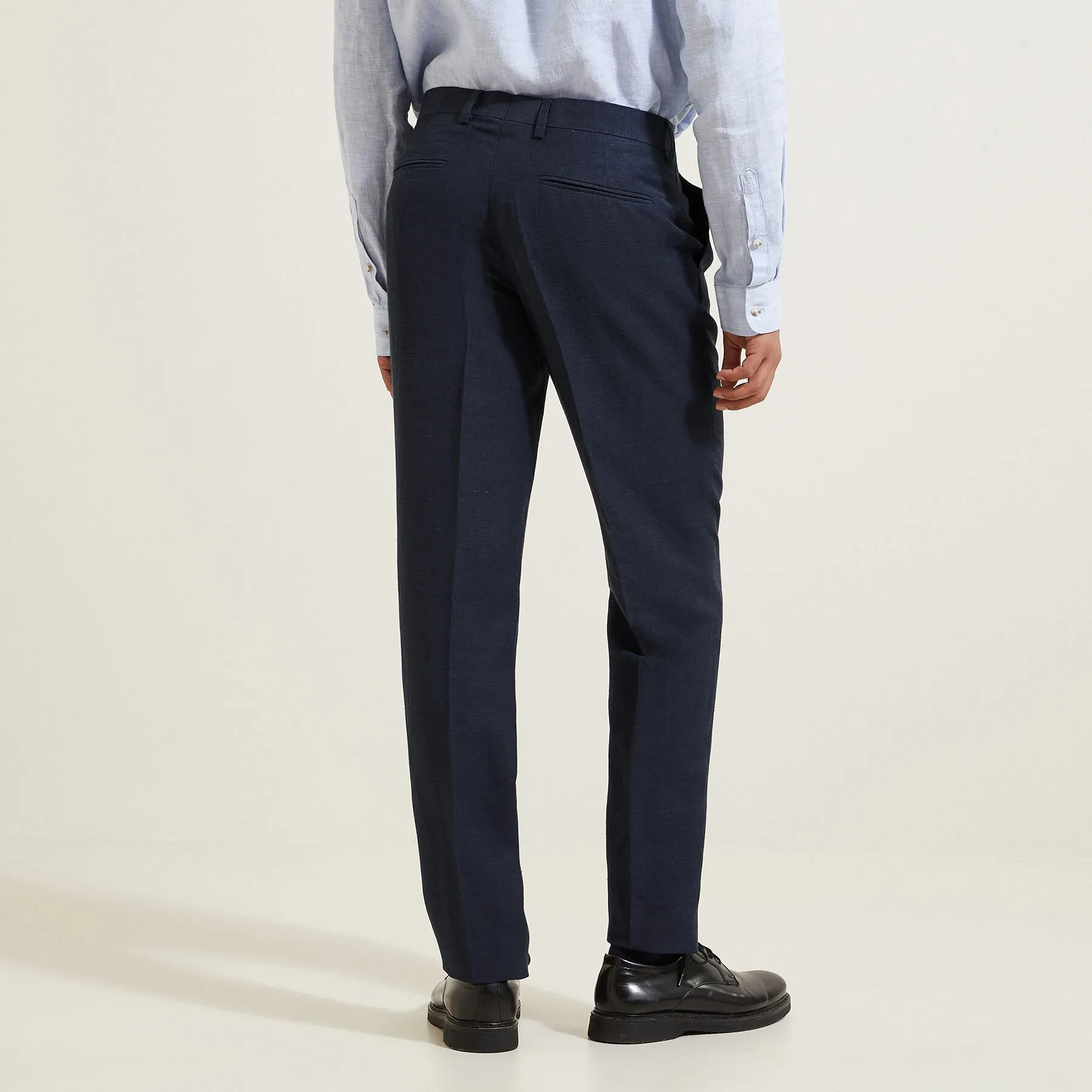 Pantalon de costume contenant du lin slim Bleu foncé | Jules