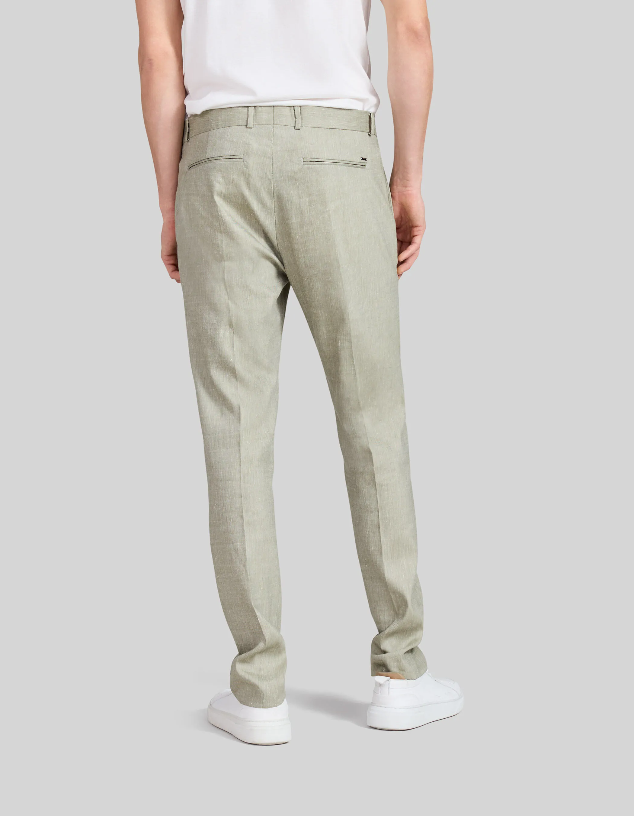 Pantalon de costume pistache lin mélangé Homme