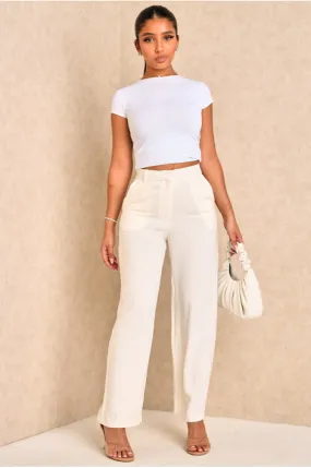 Pantalon en lin fluide blanc