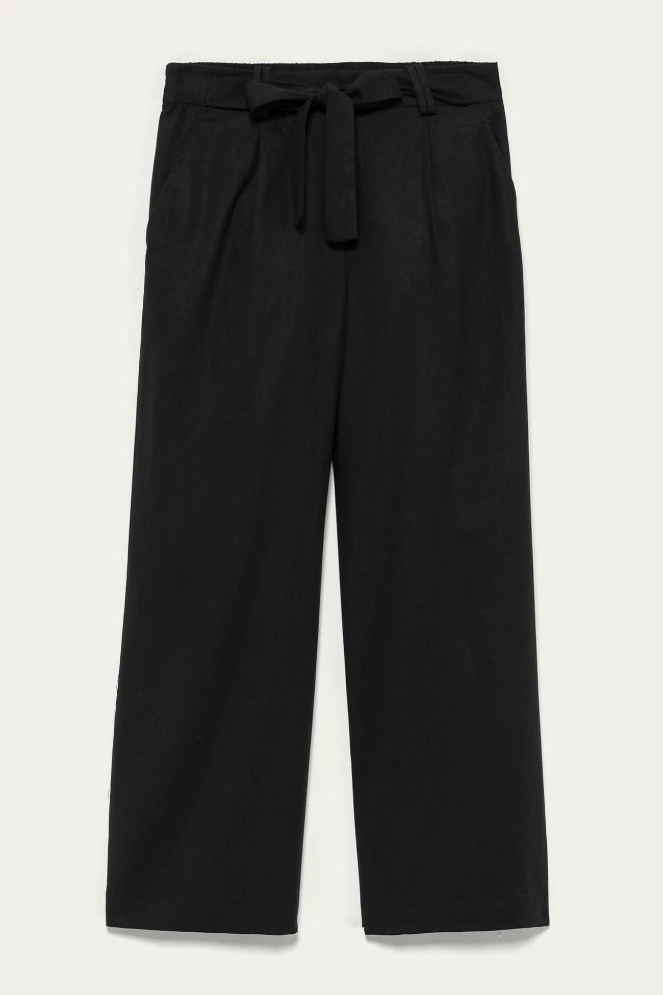 Pantalon large en lin Femme - Noir