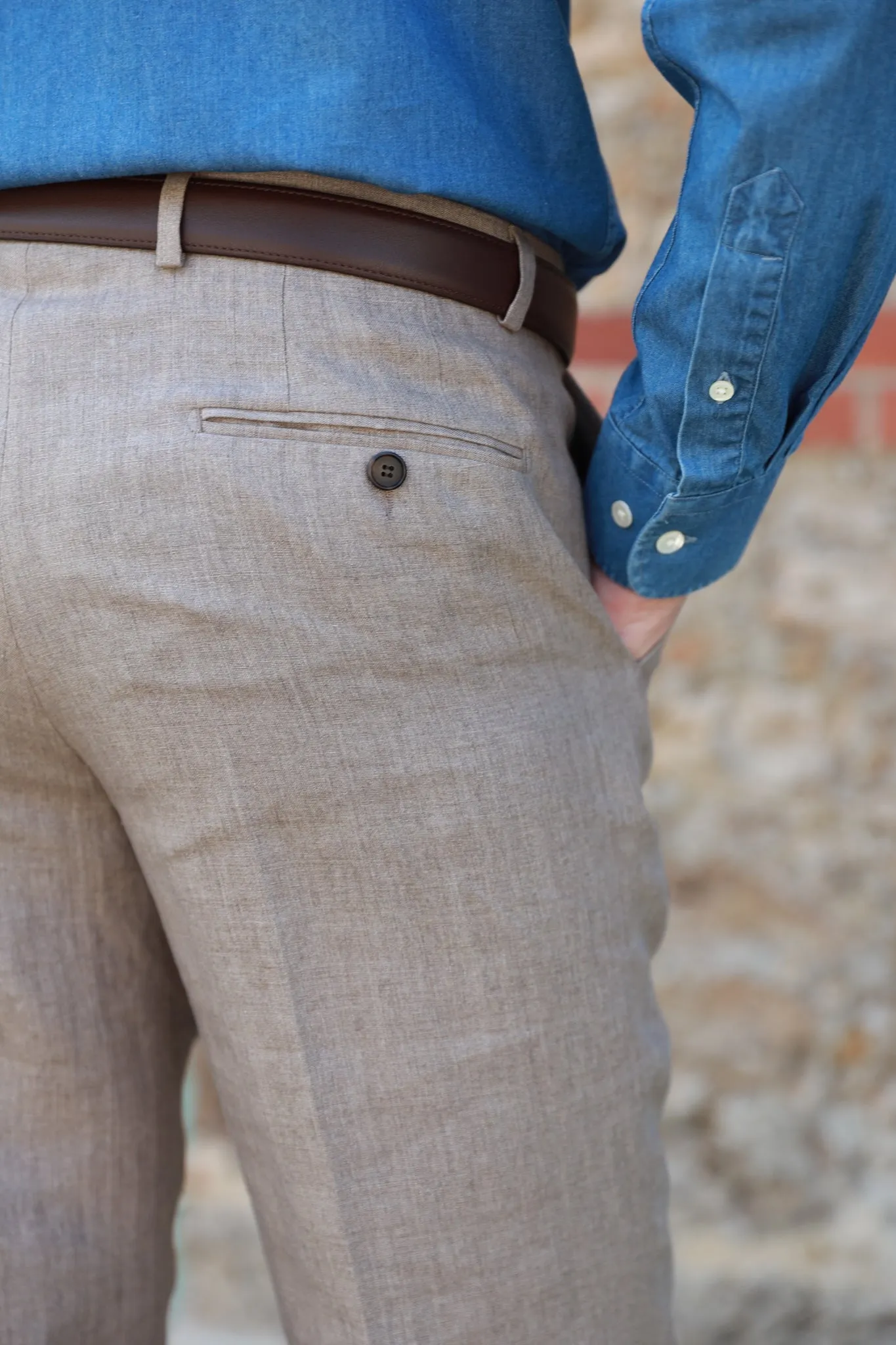 Pantalon Segal en lin Angelico - Beige