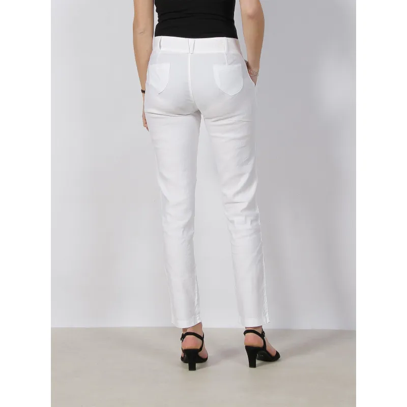 Pantalon slim christina city lin blanc femme - Hbt | wimod