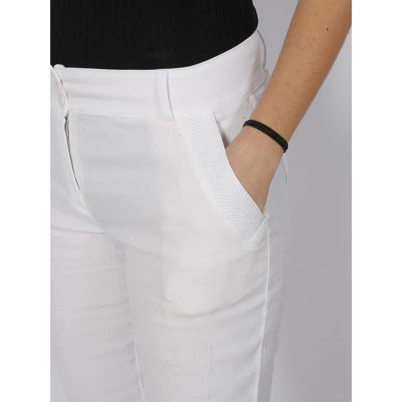 Pantalon slim christina city lin blanc femme - Hbt | wimod