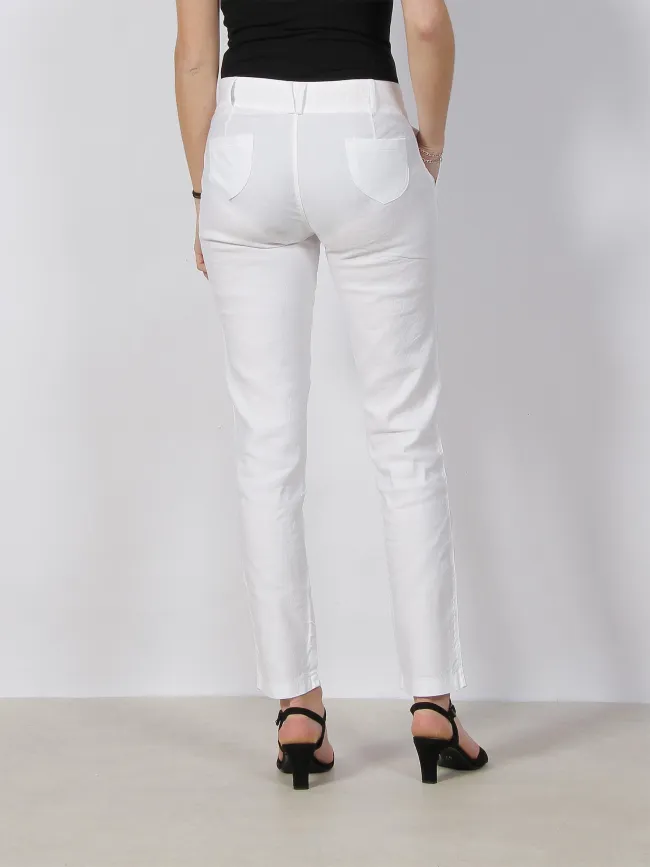 Pantalon slim christina city lin blanc femme - Hbt | wimod