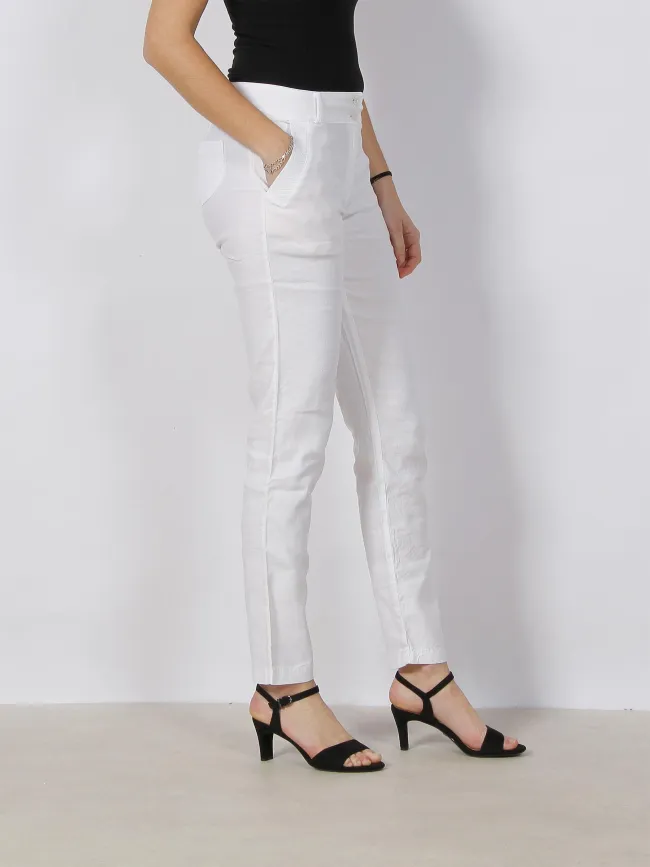 Pantalon slim christina city lin blanc femme - Hbt | wimod