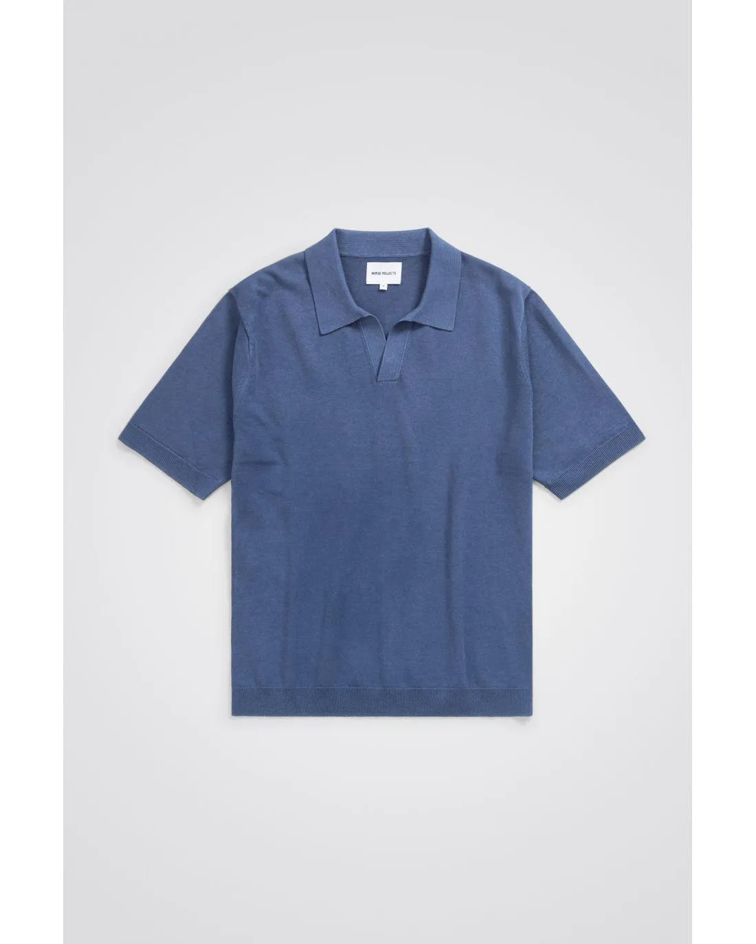 POLO LEIF COTTON LINEN CALCITE BLUE - Norse Projects | Chez Maman Rouen