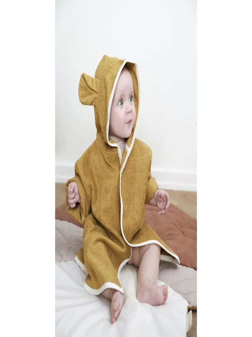 Poncho-robe - Baby - Bear - Ochre, Ochre-One Size - Marron