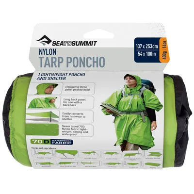 Poncho-Tarp en nylon thermocollé vert Sea To Summit