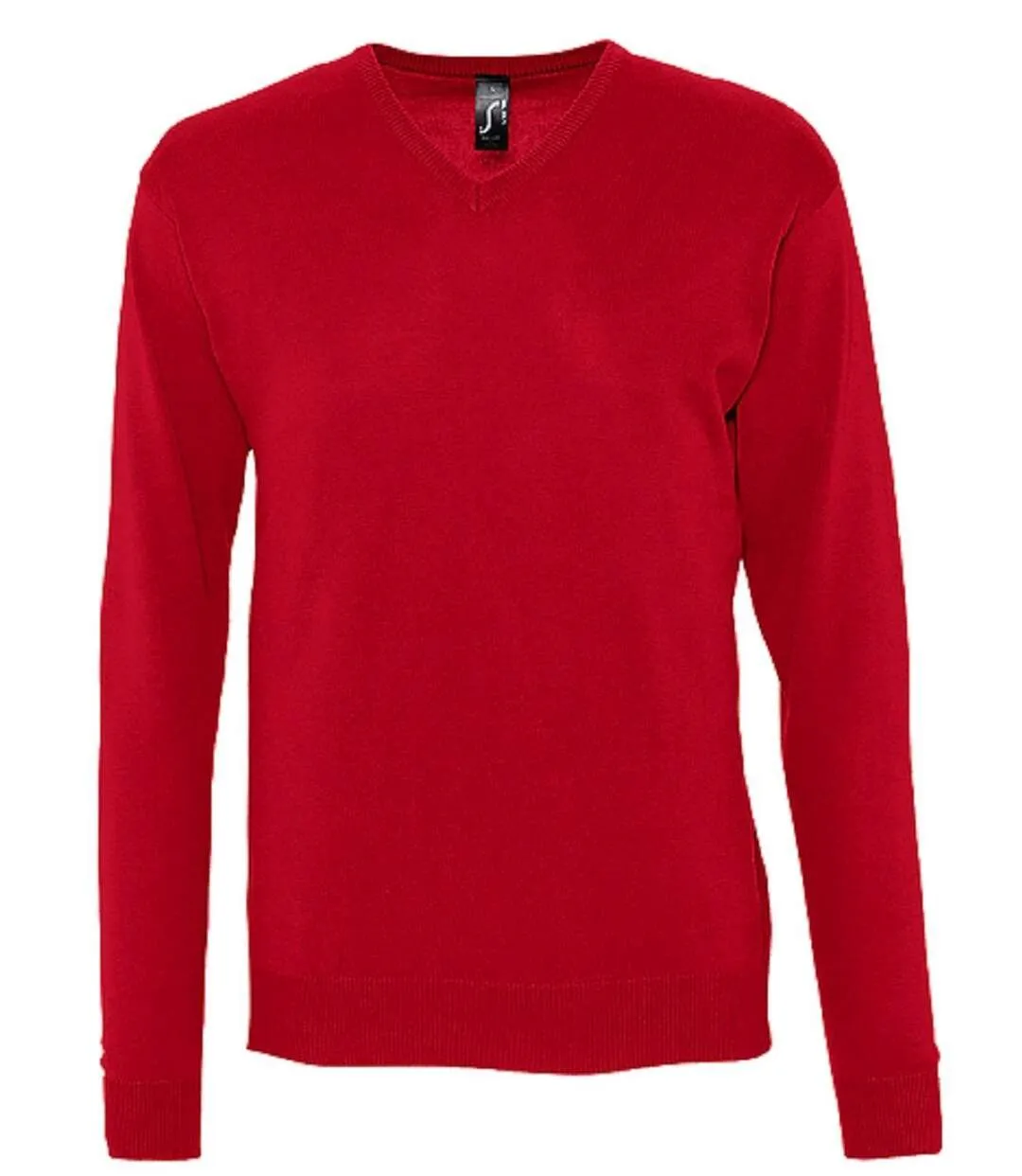 Pull col V - Homme - 90000 - rouge