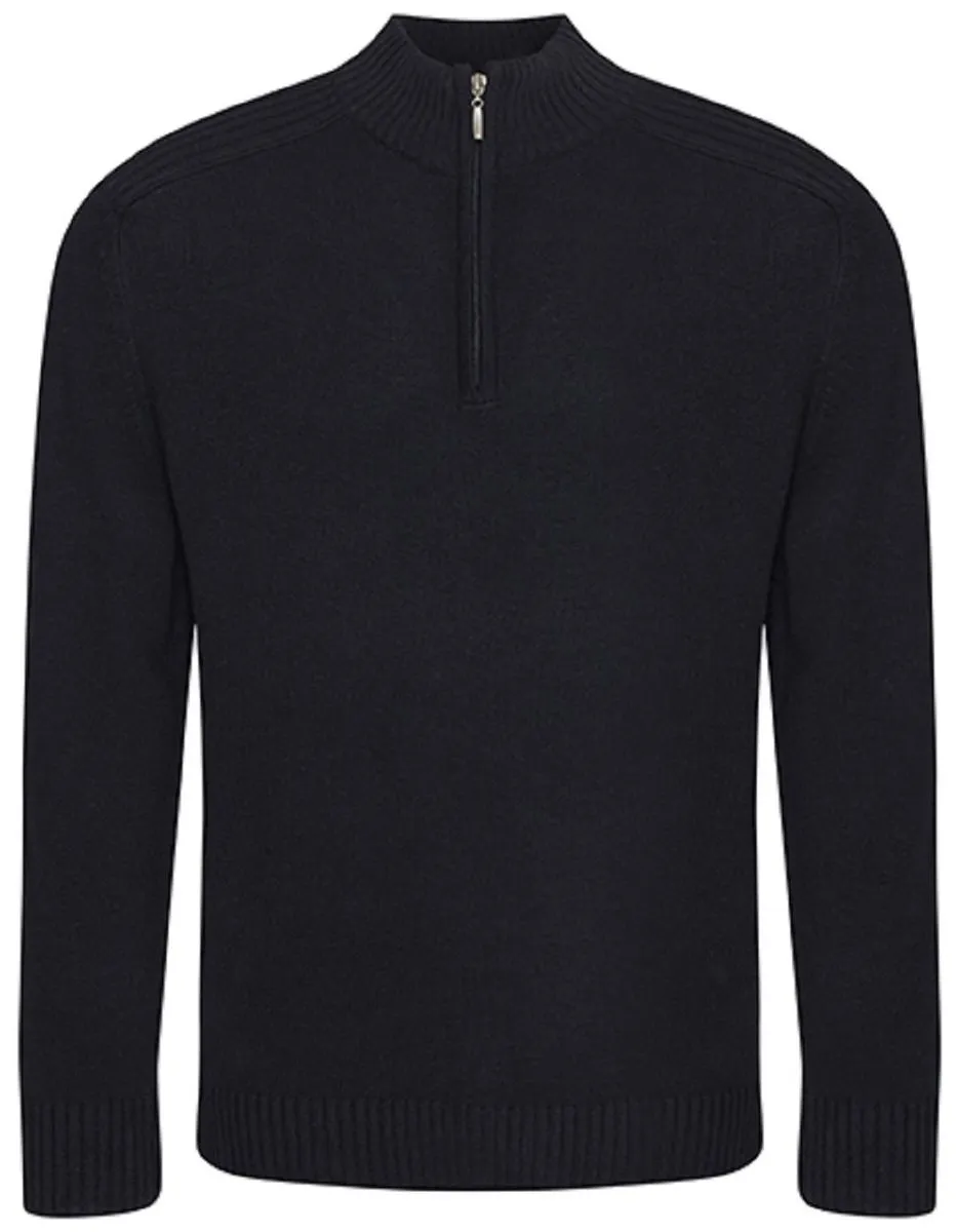 Pull col zippé homme - EA061 - noir 