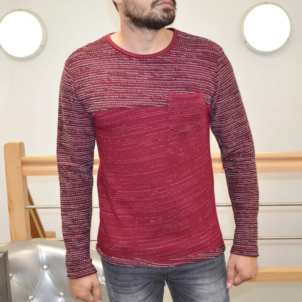 Pull homme bordeaux