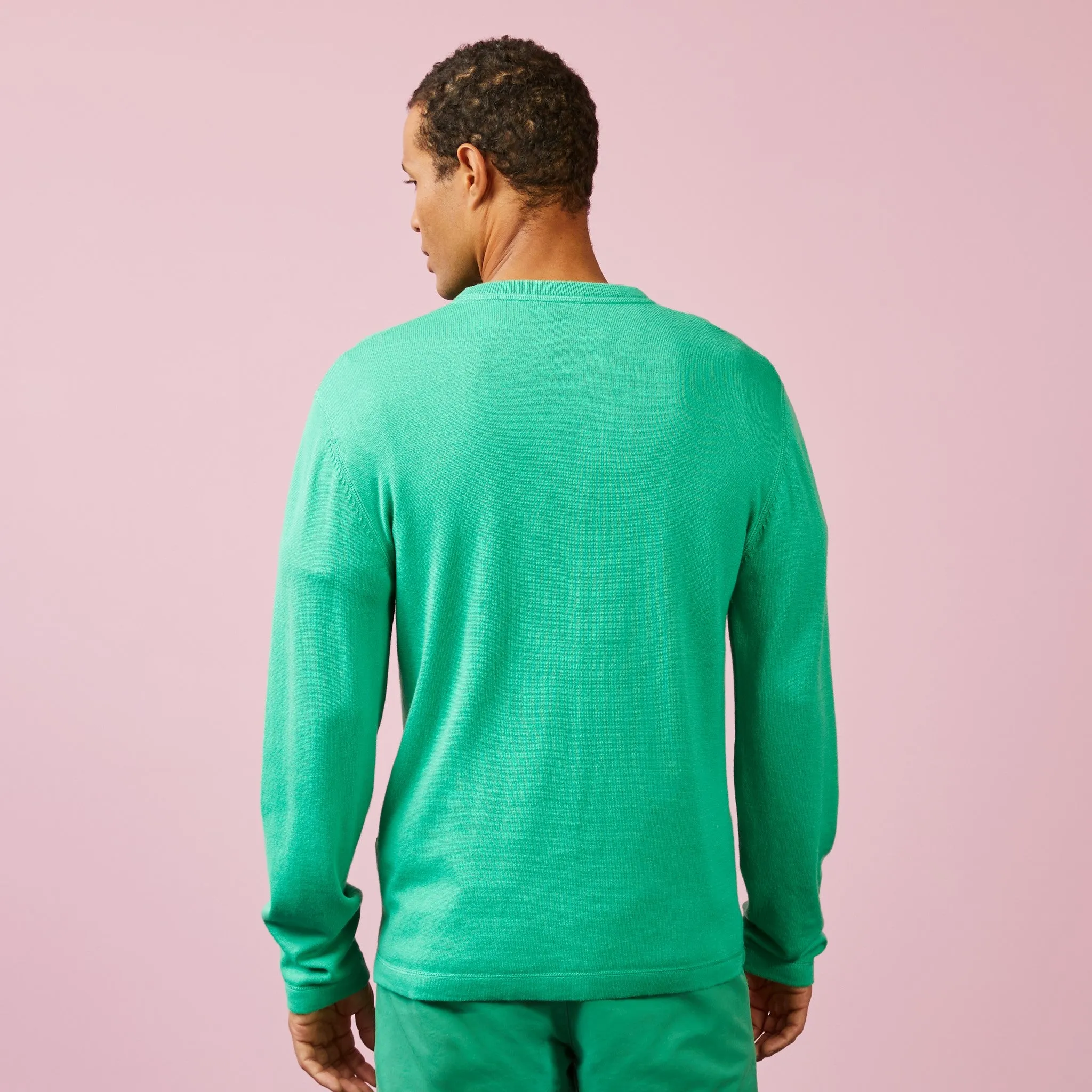 Pull vert en coton et modal