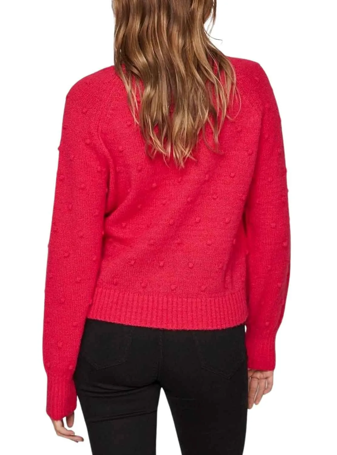 Pull Vila Vituli Rouge pour Femme