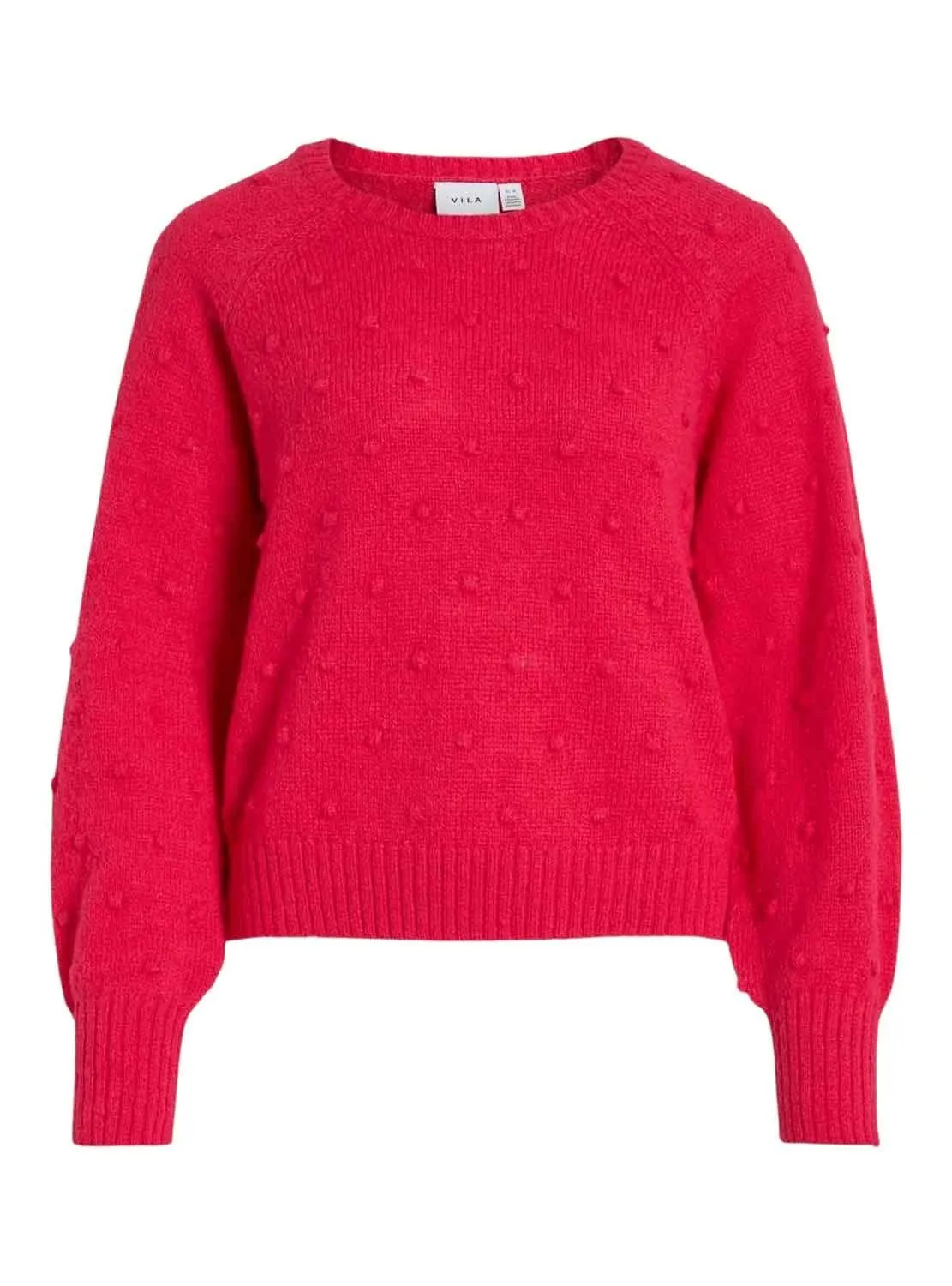 Pull Vila Vituli Rouge pour Femme