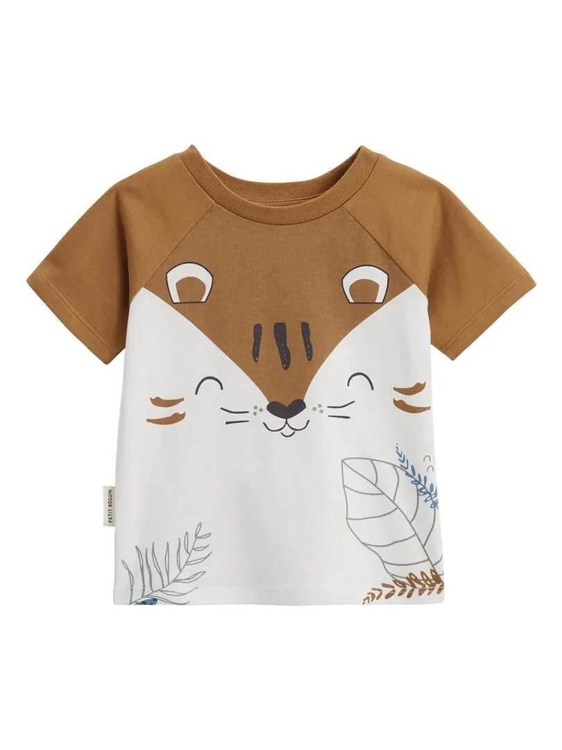 Pyjama enfant manches courtes Garden Party - Camel