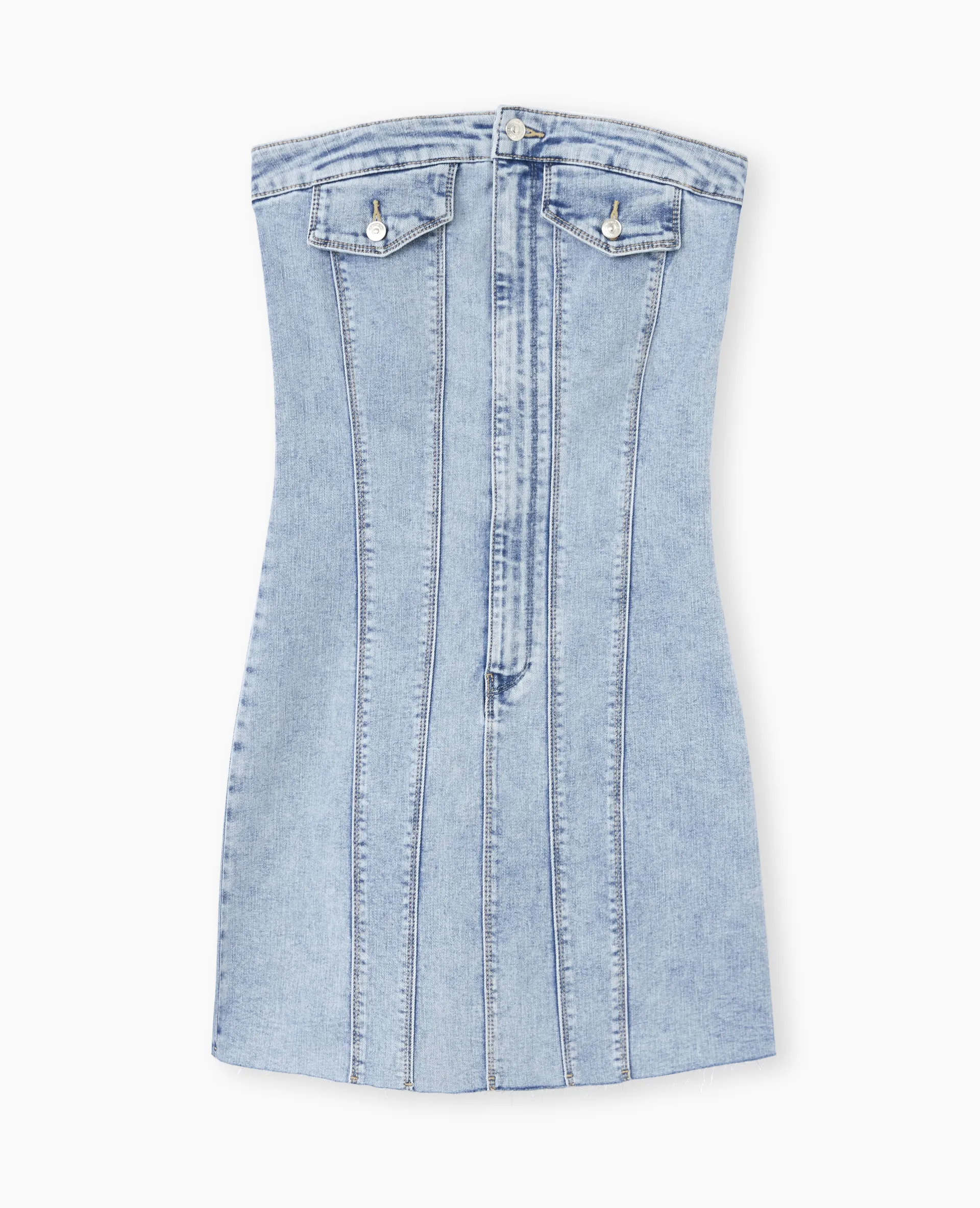 Robe courte forme bustier en jean