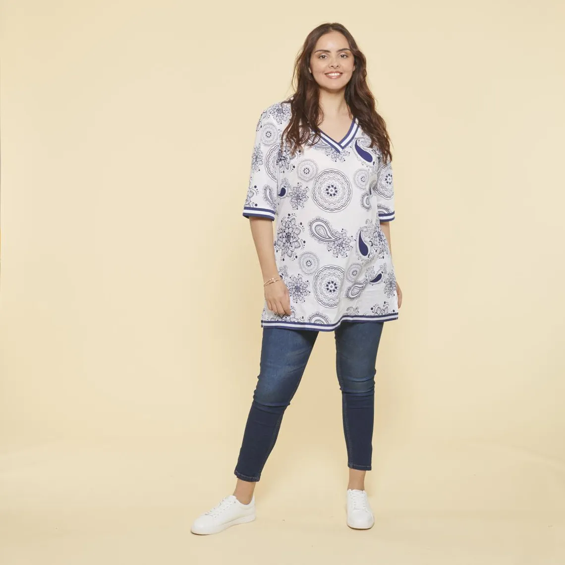 Robe tunique imprimée femme - Imprimé Bleu | Tunique 3 SUISSES