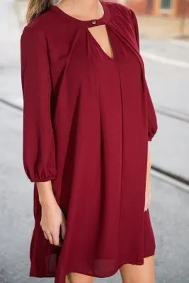 Robe été flottante pour femme manches longues décolleté