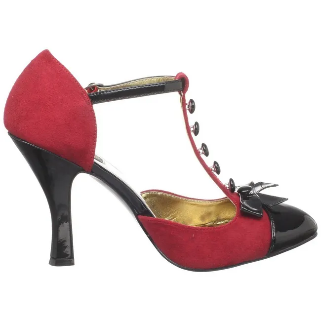 Rouge Suede 10 cm SMITTEN-10 Rockabilly escarpins à talons hauts