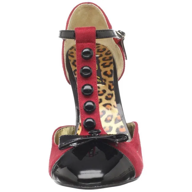 Rouge Suede 10 cm SMITTEN-10 Rockabilly escarpins à talons hauts