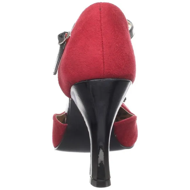 Rouge Suede 10 cm SMITTEN-10 Rockabilly escarpins à talons hauts