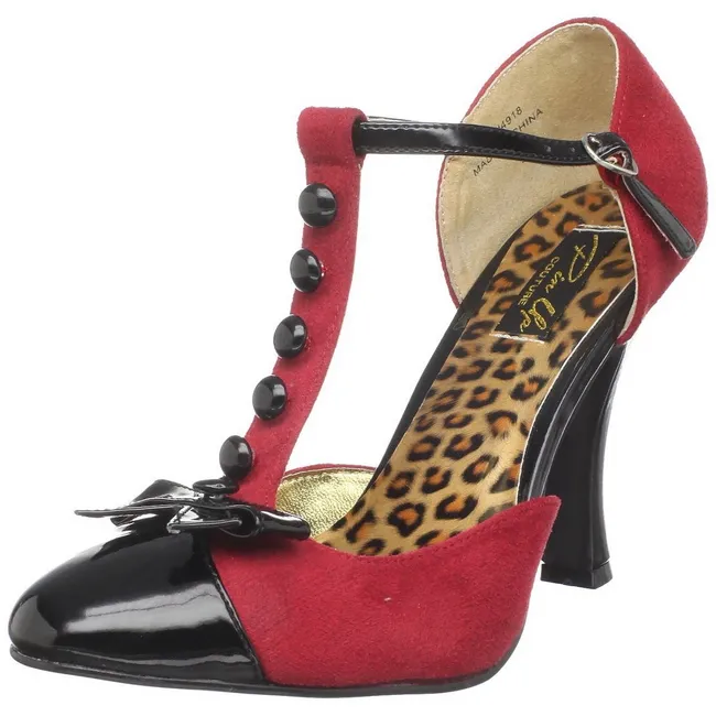 Rouge Suede 10 cm SMITTEN-10 Rockabilly escarpins à talons hauts