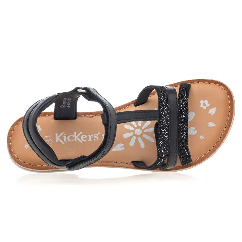 Sandales / nu-pieds Fille Noir KICKERS : Sandales / Nu-pieds . Besson Chaussures