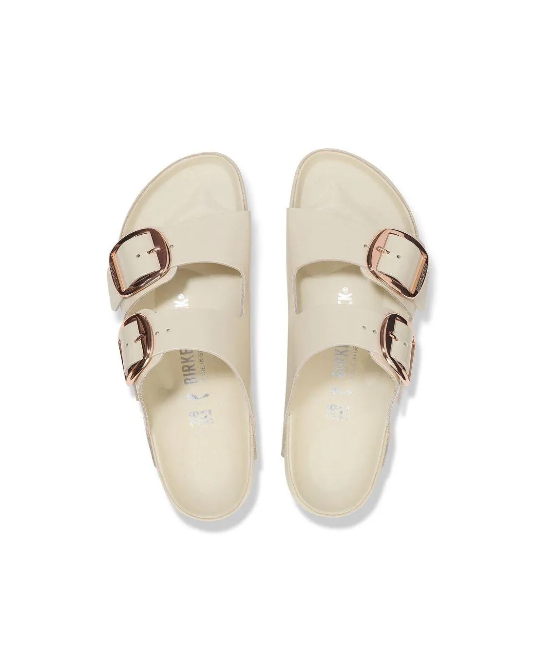 SANDALES ARIZONA BIG BUCKLE HIGH-SHINE ECRU - Birkenstock | Chez Maman Rouen