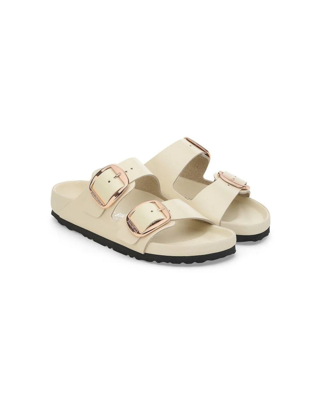 SANDALES ARIZONA BIG BUCKLE HIGH-SHINE ECRU - Birkenstock | Chez Maman Rouen