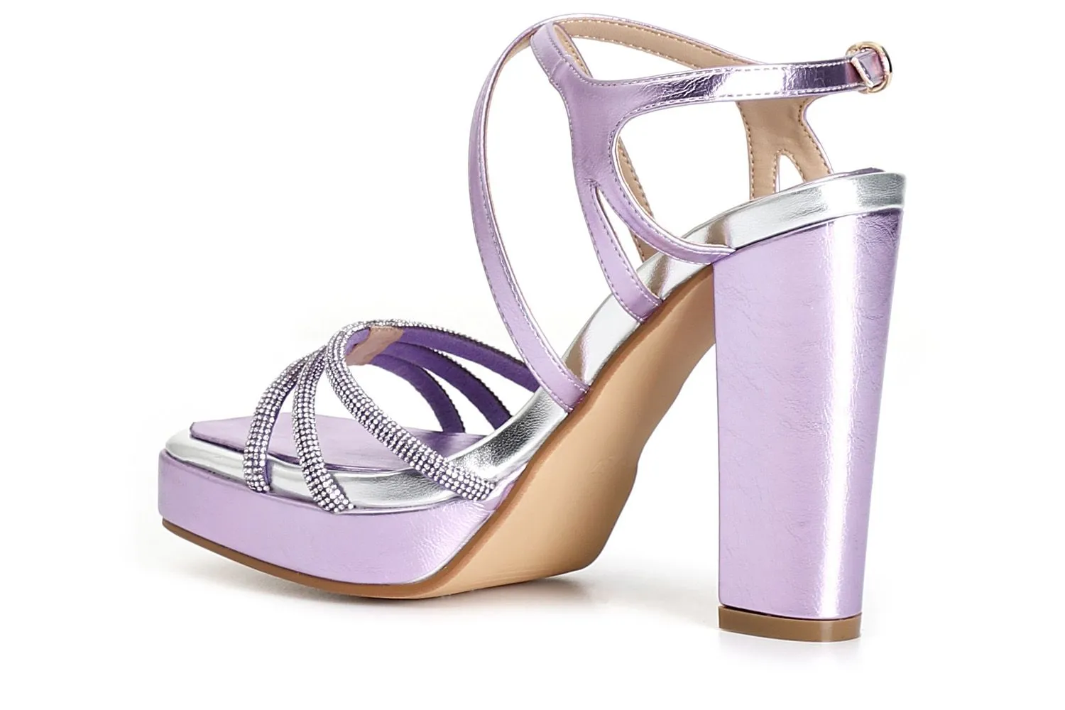 sandales avec strass lilac - CafèNoir