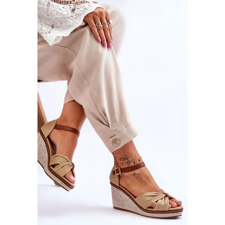 Sandales Compensées Femme Beige Daphné