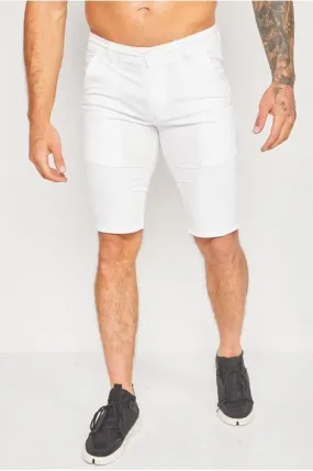 Short chino blanc