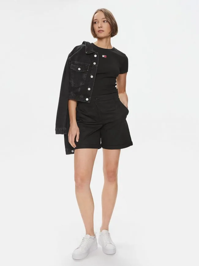 Short chino co blend noir femme - Tommy Hilfiger | wimod