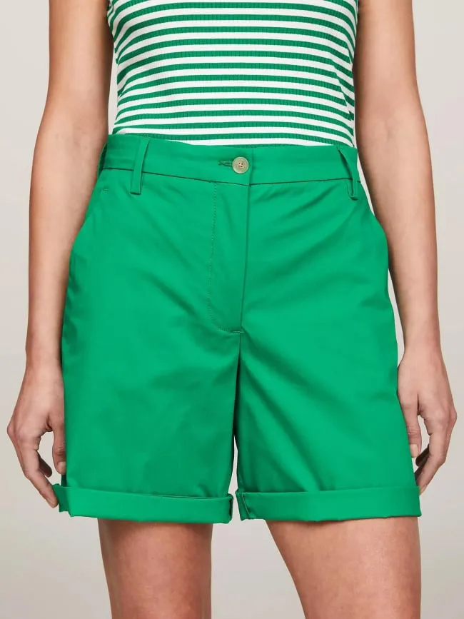 Short chino co blend vert femme - Tommy Hilfiger | wimod