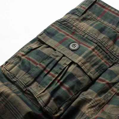 Short chino à carreaux pour homme