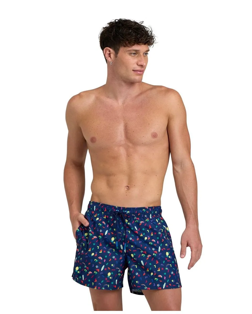 Short de natation Homme MEN S BEACH SHORT ALLOVER Bleu