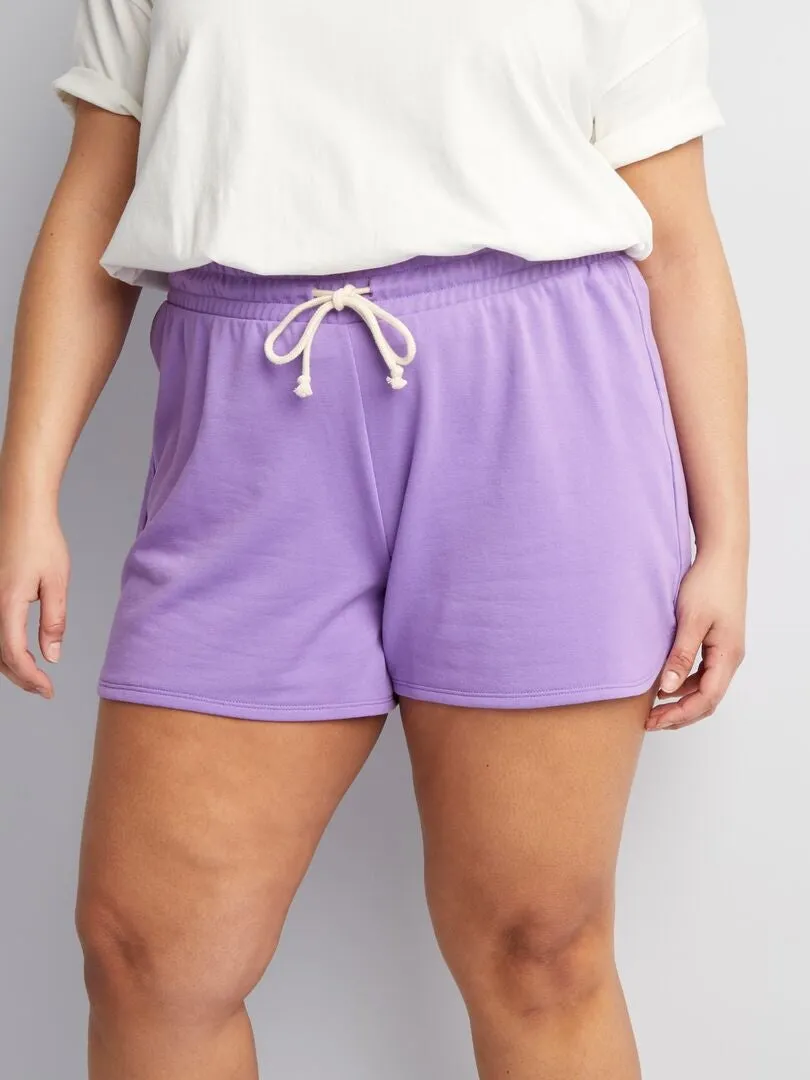 Short de sport chiné en french terry - Violet