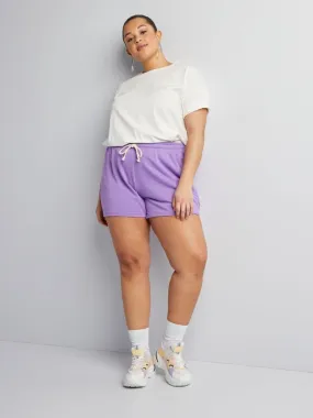 Short de sport chiné en french terry - Violet