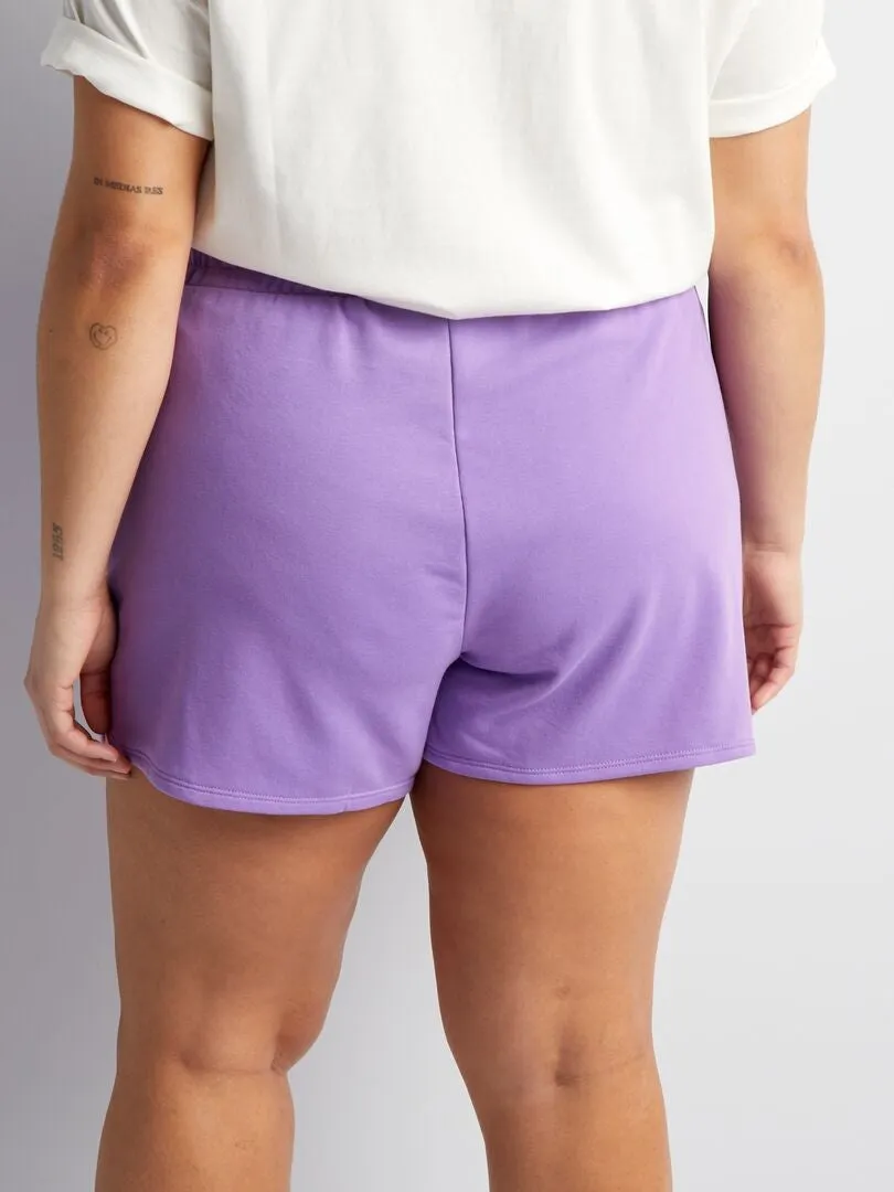 Short de sport chiné en french terry - Violet