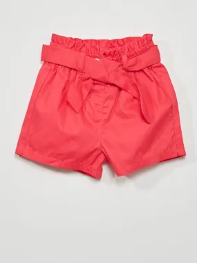 Short en popeline - rose azalée