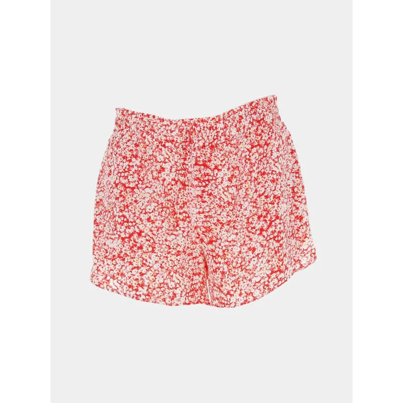 Short fluide à fleurs rosiegi rouge fille - Le Temps Des Cerises | wimod