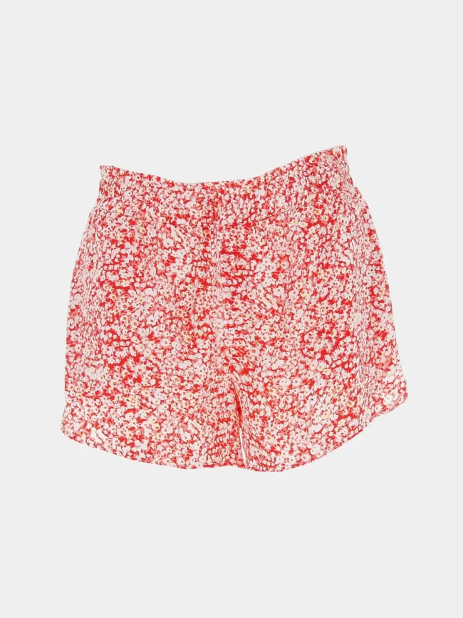 Short fluide à fleurs rosiegi rouge fille - Le Temps Des Cerises | wimod