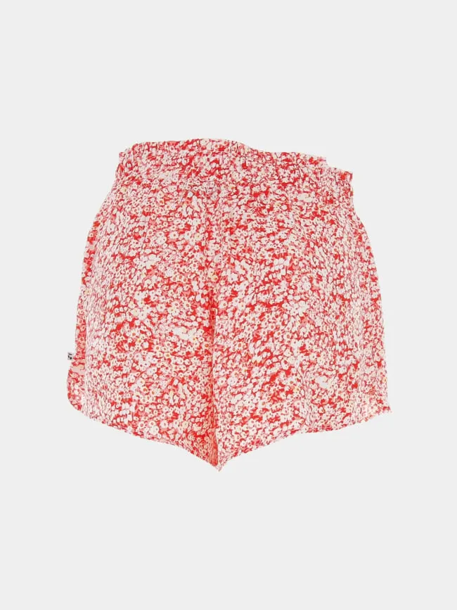 Short fluide à fleurs rosiegi rouge fille - Le Temps Des Cerises | wimod