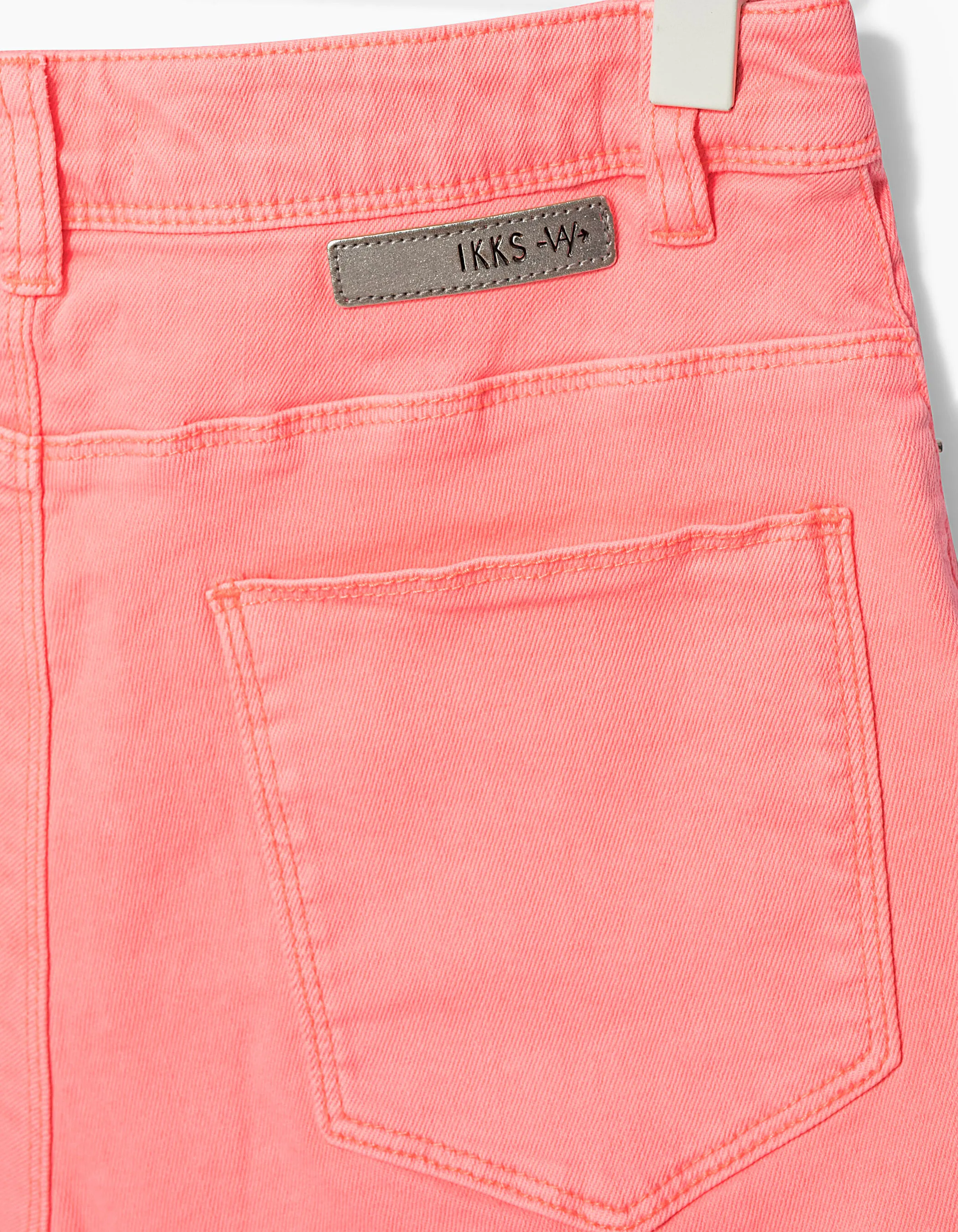 Short mom en jean rose fluo fille 