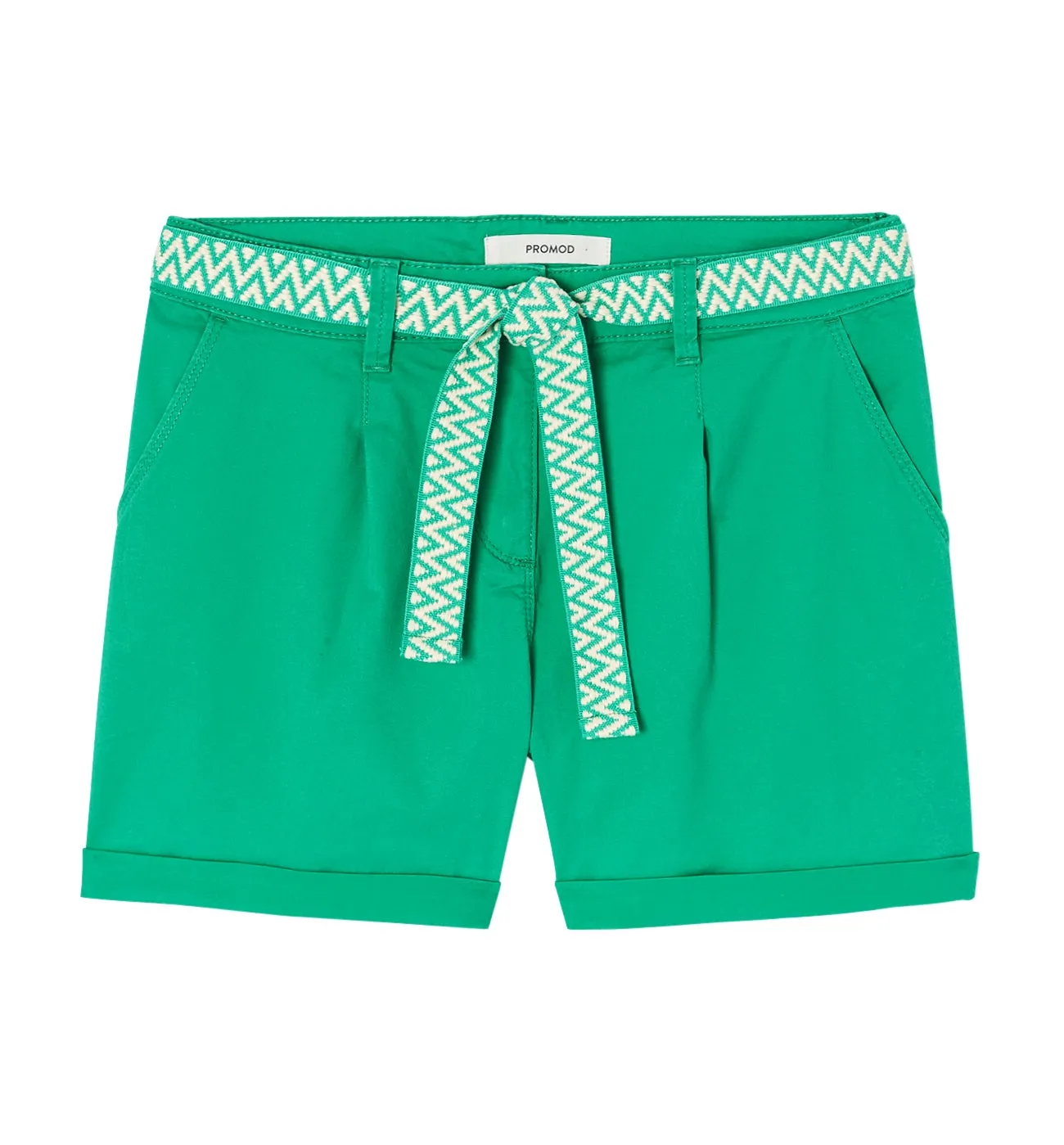 Short à pinces + ceinture - Turquoise