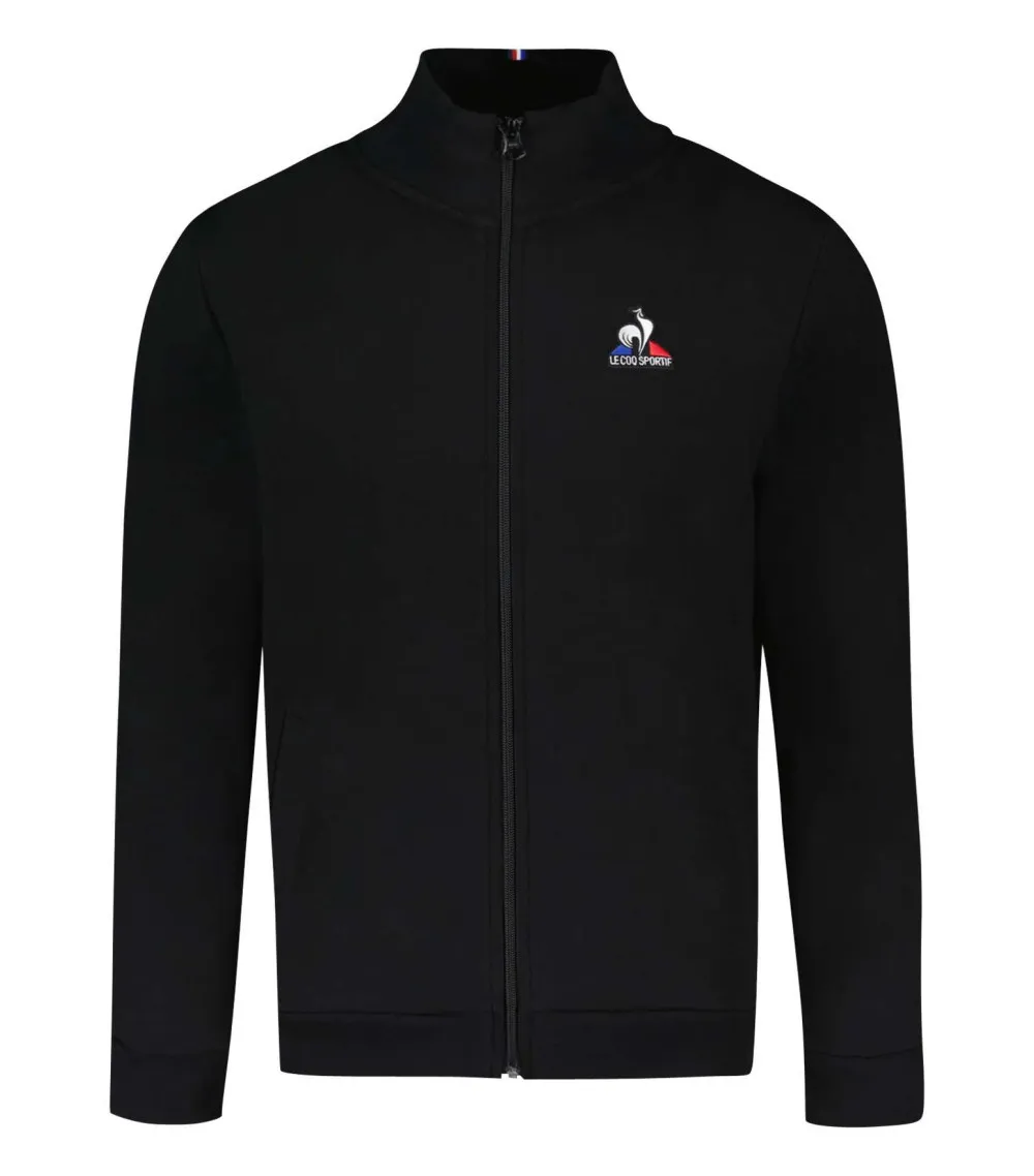 Sweat Coq Sportif coton mélangé avec manches longues et col montant  noir