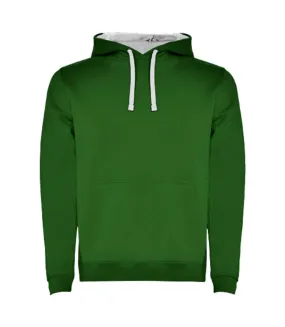 Sweat à capuche urban homme vert kelly / blanc Roly