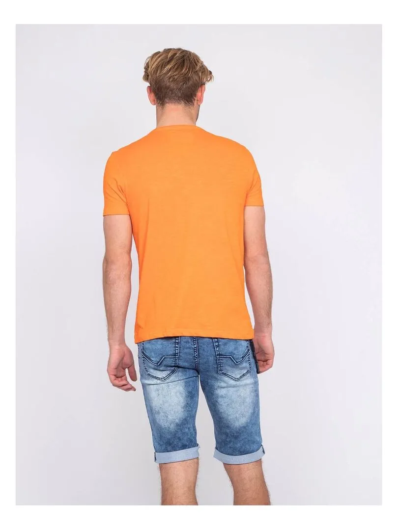 T-shirt col rond pur coton NADJAR - Orange